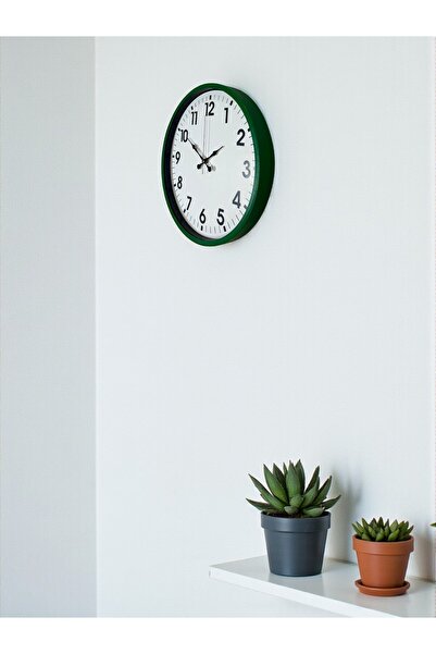 DENİSAM Zentime 36 cm Green Decorative Wall Clock