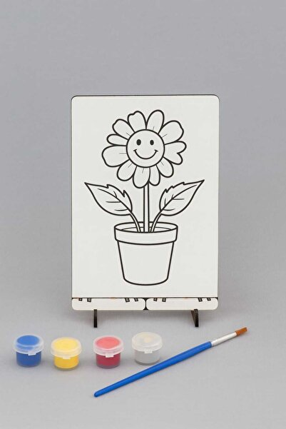 Bebek Özel Children's Wooden Paintable Desktop Model Board with Legs Model 026