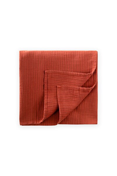 Cigit Natural Blanket 90X100Cm Rust Striped
