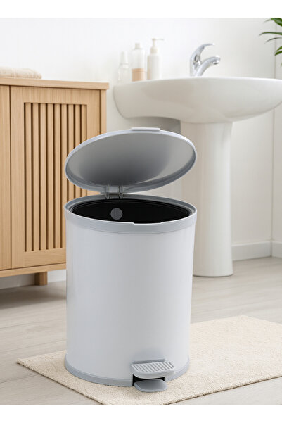 SUPPLIER Pedal Trash Can with Removable Inner Bucket | Compact Plastic Waste Bin with Foot Pedal
