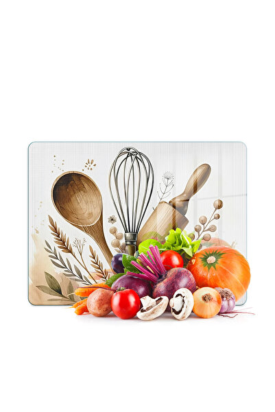 Decovetro Glass Cutting Board and Presentation Plate Kitchenware Patterned 30 X 40 cm