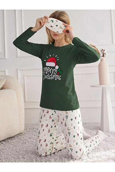 CARLA MARA New Year Themed Fleece-Lined Pajama Set
