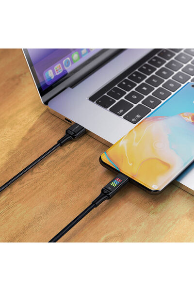 Acefast Charging Cable A to USB-C 60W , E-Marker Chip, 3-Color Voltage Indicator, 1.2m Nylon Braided