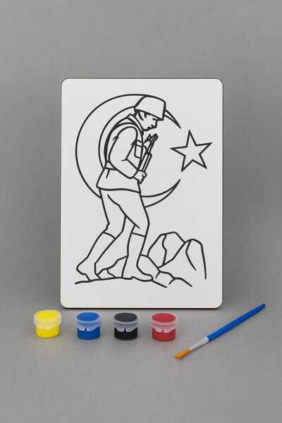 Bebek Özel Children's Wooden Paintable Desktop Model Board with Legs Model 042