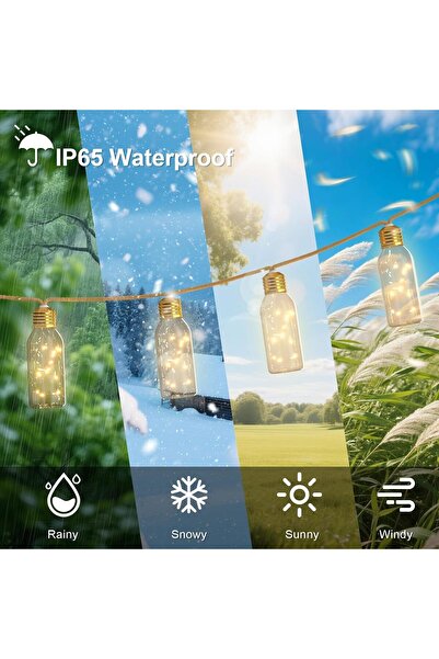 SoulBay LED String Lights with Remote, 19.7 ft USB Rechargeable Waterproof Rope Lights