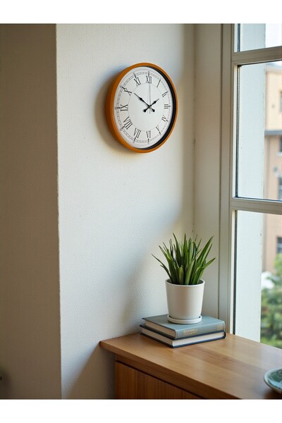 DENİSAM Zentime 36 cm Orange Decorative Wall Clock