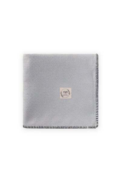 Cigit Shepherd's Stitch Blanket 93X100 cm (+/- 3 cm) Blue