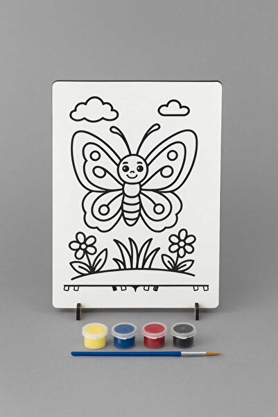 Bebek Özel Children's Wooden Paintable Desktop Model Board with Legs Model 021