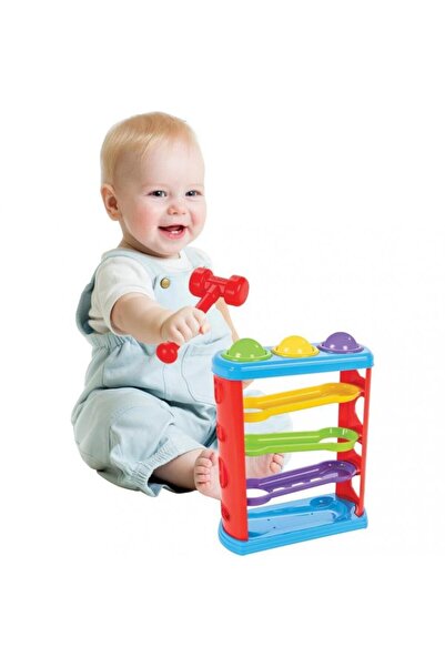 PİLSAN Afacan Mini Ball Game children's play set with hammer and 3 balls, durable and durable plastic material