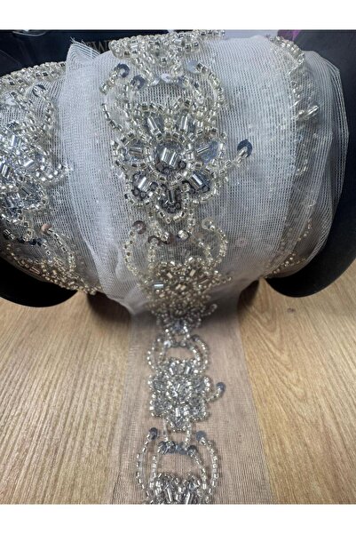 jasmina store çiçek desenli boncuk işleme şerit aksesuar