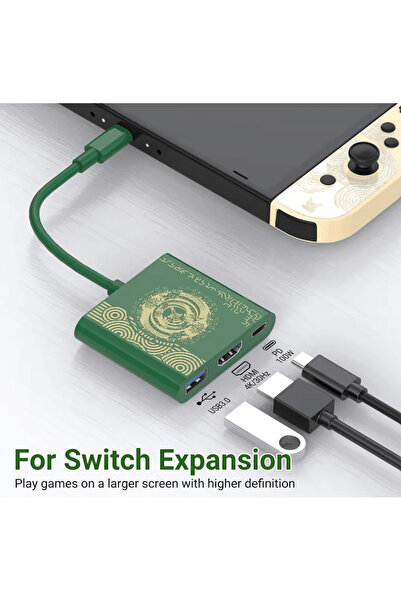 OEM USB-C to HDMI and USB TV Dock Adapter for Switch V1 / V2 and OLED with gaming model