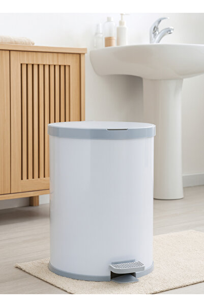 SUPPLIER Pedal Trash Can with Removable Inner Bucket | Compact Plastic Waste Bin with Foot Pedal