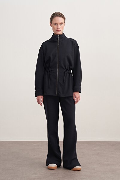 EBU Prive Women's Interlock O Oversized Sports Jacket Set Navy Blue