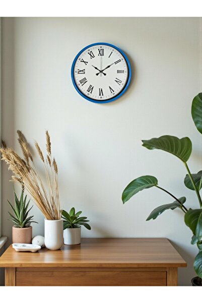 Marsilyan Zentime 36 cm Blue Decorative Wall Clock