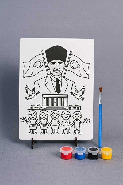 Bebek Özel لوحة خشبية قابلة للطلاء للأطفال مع حامل، موديل 011