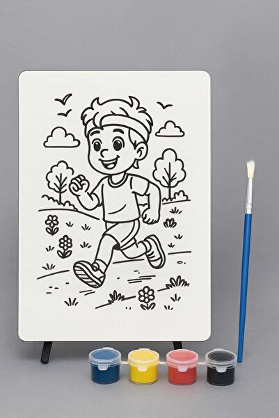 Bebek Özel Children's Wooden Paintable Desktop Model Board with Legs Model 015