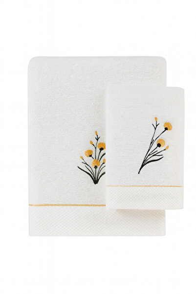 LAVENDIER Monza El Ve Bath Towel Set 100% Cotton (1 Pc. 80X160 - 2 Pcs. 50X80)