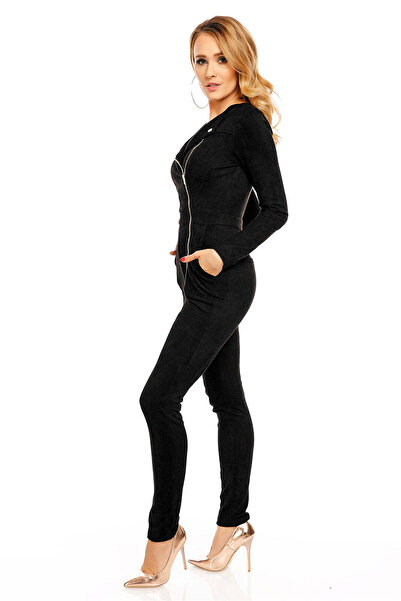 WildFashion Faux suede jumpsuit with front zipper N562-1