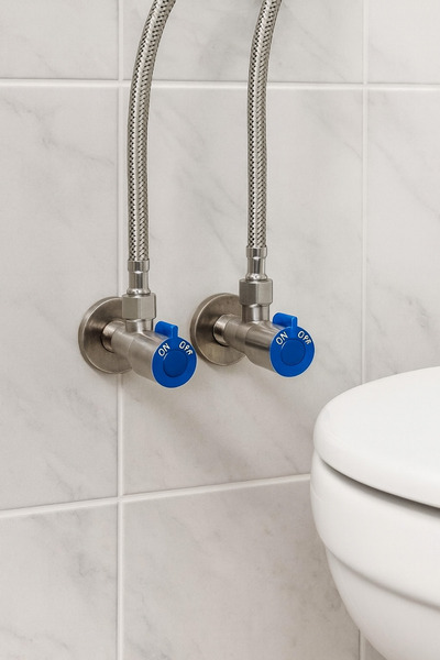 SUVİA Taharet Musluğu Seti 2’li – Paslanmaz Çelik + 50 cm Flex Hortum