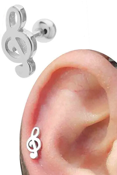 Cadının Dükkanı Müzik Notalı 316L Cerrahi Çelik Piercing – Helix Kıkırdak Lob...