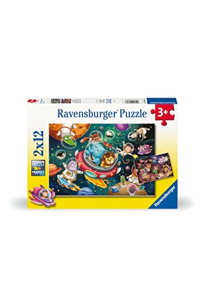 RAVENSBURGER Puzzle - Animals in Space, 2 in 1, 2x12 pieces
