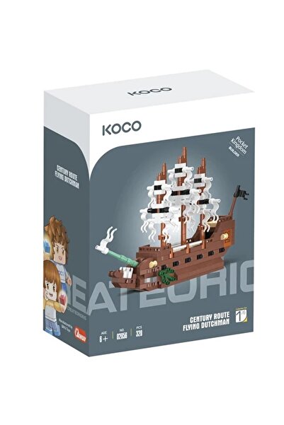 PopŞeker 320 Piece Flying Dutchman Ship Building Kit – Mini Bricks Model – 6+ Years Old Assemblable Toy