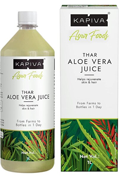 KAPİVA Thar Aloe Vera Juice (with Pulp) - No Added Sugar, 1 L