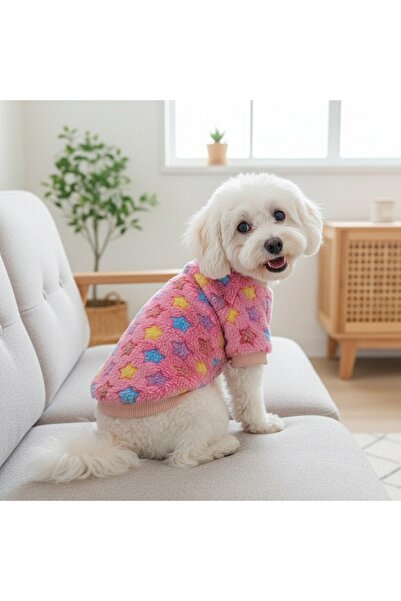 OEM Cute fluffy sweater with multicolored stars for small and medium pets, MDL-22B
