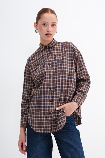 Addax Καρό πουκάμισο με κουμπιά G6648