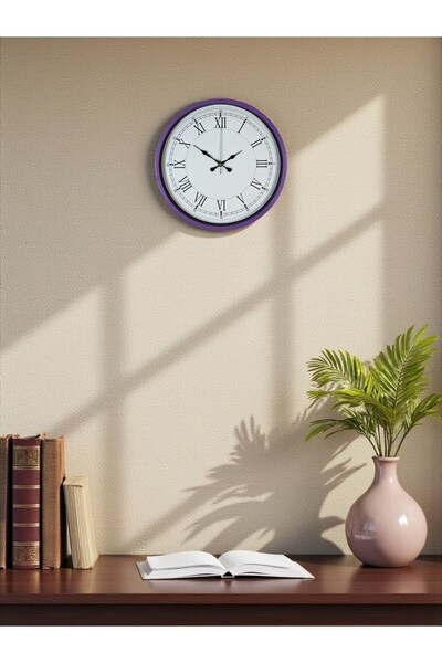 Marsilyan ساعة حائط زينتايم الزخرفية باللون الأرجواني مقاس 36 سم