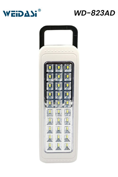 weidasi WD-823AD Rechargeable LED Emergency Light with 30 SMD LEDs, Dual AC/DC Charging and Handle