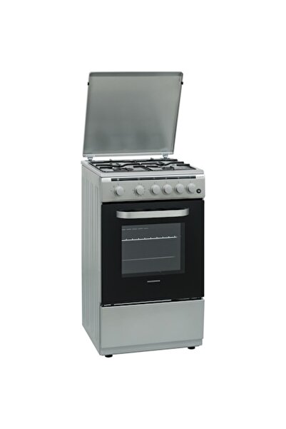 Heinner HFSC-V60LITGSL Gas Cooker, 4 Burners, Electric Ignition, Safety Device, Timer, Grill, LPG No