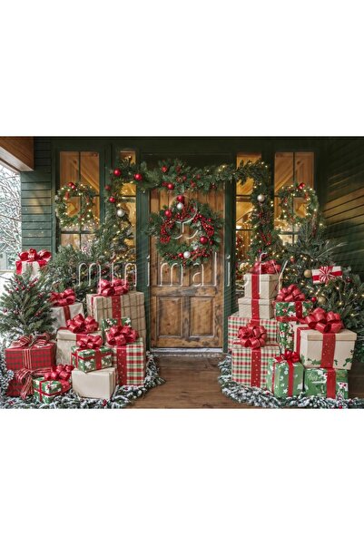 Minimalisfy خلفية احتفالية لباب الشتاء وعيد الميلاد مع هدايا وفيرة، مقاس 200×...