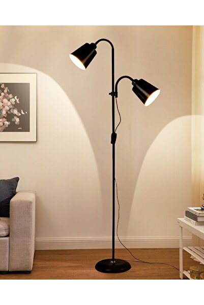 YESMAX LED Floor Lamp with 2 Adjustable Heads, Floor Lighting,Standing Lamp for Living Room Bedroom Office