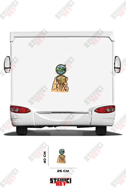STİCKERCI BEY ملصق تزيين للعربات المتنقلة بتصميم طبيعي مع بوصلة
