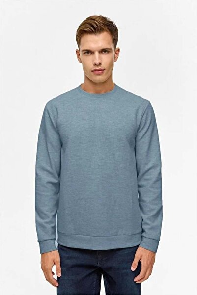 hipatu سترة سويتير بياقة دائرية من قماش الوافل الملون