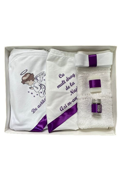 Paperla Trusou de botez, 6 piese Ingeras imprimat, mov