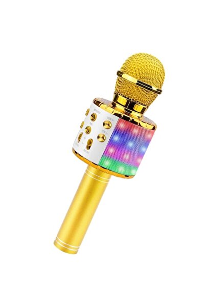 NYTRO Microfon Karaoke Party Fun Lights cu Difuzor, Auriu (605602)