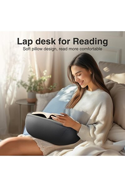 Elitehood Book Stand Pillow Holder for Reading in Bed - Lap Book Holder (Grey)