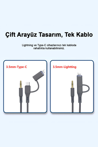 MTL 2 in 1 Aux Cable Lightning and Type-C to 3.5mm