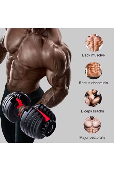 Leyaton Ayarlanabilir Mekanizmalı Dambıl Seti Ev Fitness ve Güç Antrenman Set...