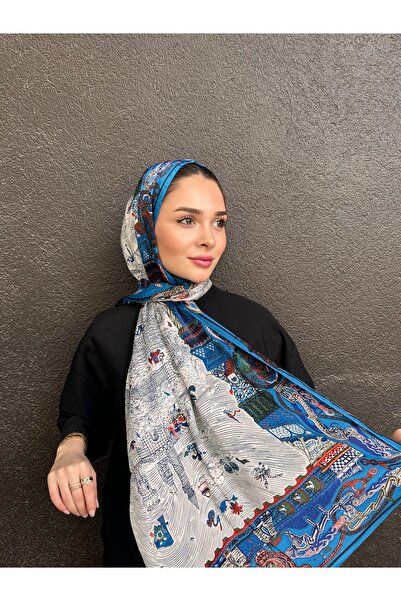 tomrisboutique Luxury Voile Silk Shawl Hijab Foulard Scarf Shawl Ethnic Patte...