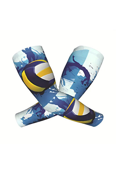 CN Unisex Biihudu Volleyball Printed Mesh Fabric Sleeves, Polyester Fiber, Pull-On Closure, Hand Washable