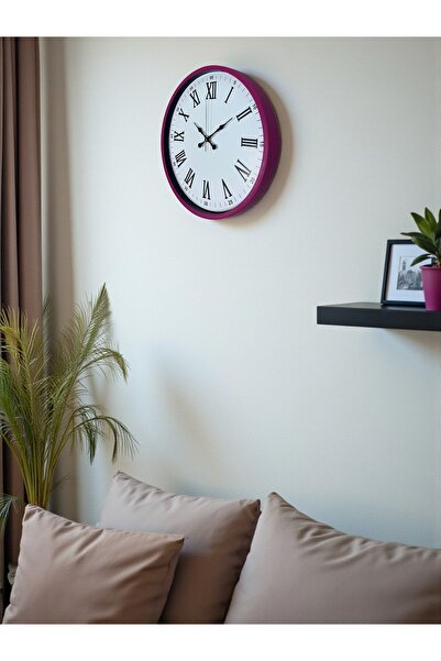 DENİSAM Zentime 36 cm Pink Decorative Wall Clock