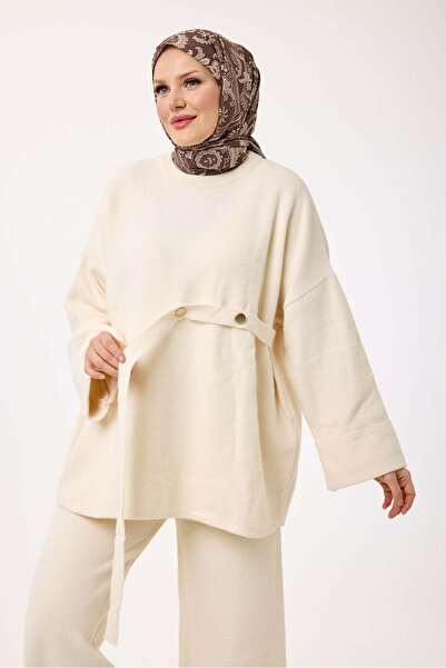 My City 44120 - Stylish Comfortable Casual Women's Set with Belt Accessory and Knitted Pants