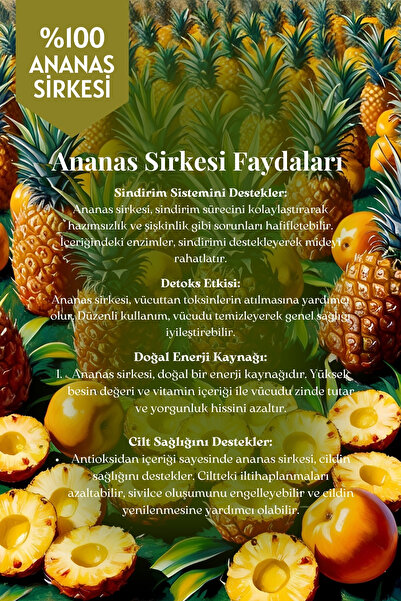 Mim and More Ananas Sirkesi 2'li Set – Doğal Fermantasyon, %100 Doğal ve Katkısız
