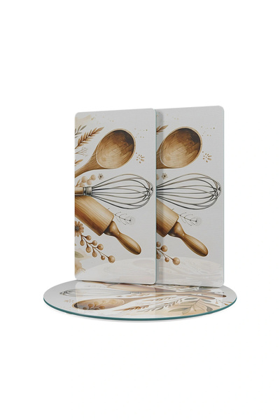 Decovetro Glass Presentation Serving Plate Set of 3 Round Kitchenware Patterned