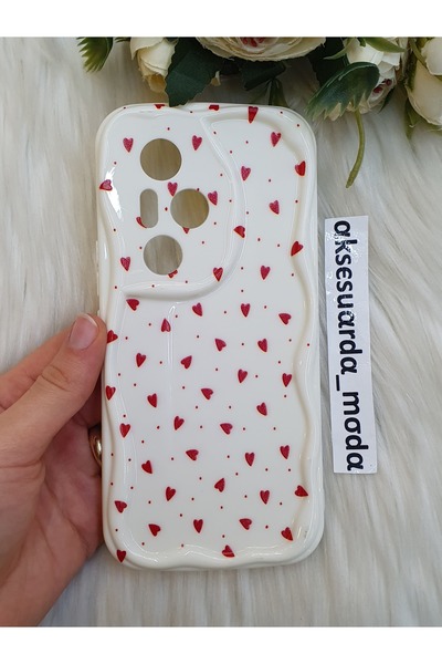 ZB Aksesuarda Moda Honor 300 Pro Compatible Red Hearts Printed Patterned Case