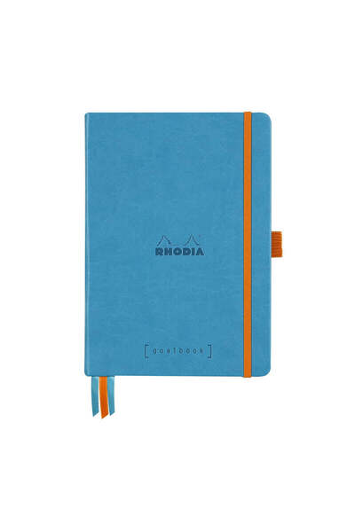 Rhodia Caiet A5, 120 de coli, punctat, copertă cartonată, hârtie albă 90 g/m², Rhodiorama, albastru turcoaz