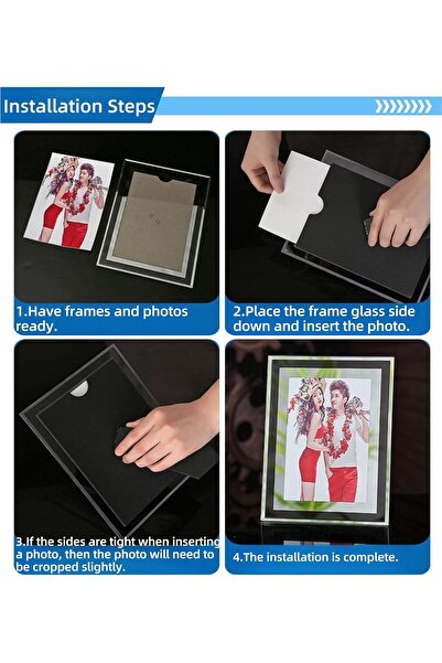 Generic A4 Picture Frame – Glass Tabletop Frame, High-Definition Glass, Silver